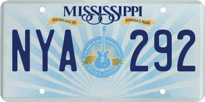 MS license plate NYA292