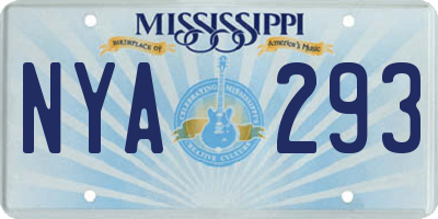 MS license plate NYA293