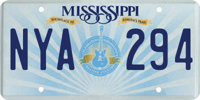 MS license plate NYA294