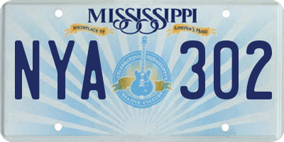 MS license plate NYA302