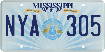 MS license plate NYA305