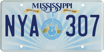 MS license plate NYA307