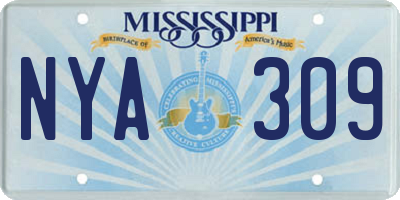 MS license plate NYA309