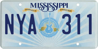 MS license plate NYA311
