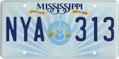 MS license plate NYA313