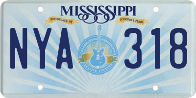 MS license plate NYA318