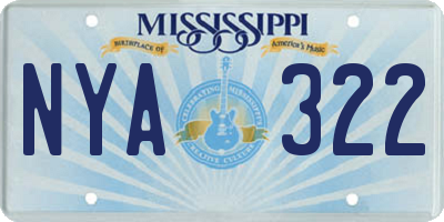 MS license plate NYA322
