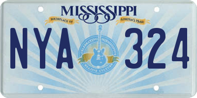MS license plate NYA324