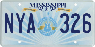 MS license plate NYA326