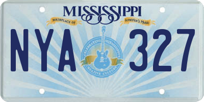 MS license plate NYA327