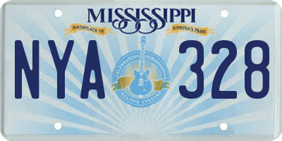 MS license plate NYA328