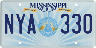 MS license plate NYA330