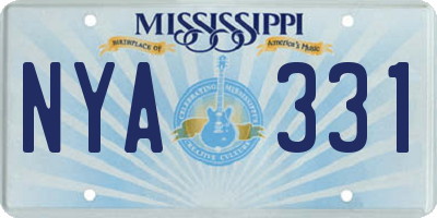 MS license plate NYA331
