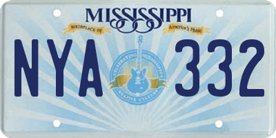 MS license plate NYA332