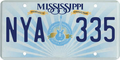 MS license plate NYA335