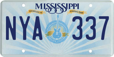 MS license plate NYA337