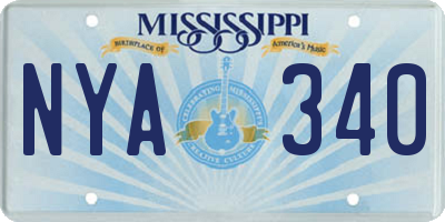 MS license plate NYA340