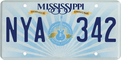 MS license plate NYA342