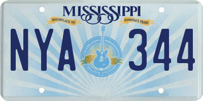 MS license plate NYA344