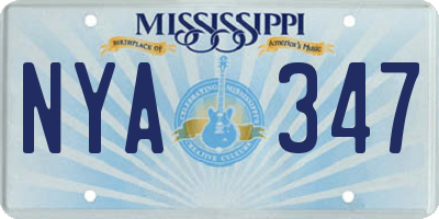 MS license plate NYA347