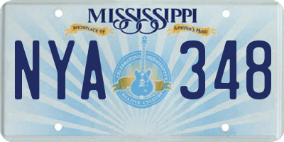 MS license plate NYA348
