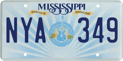 MS license plate NYA349