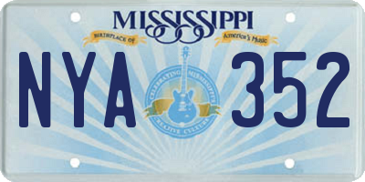 MS license plate NYA352