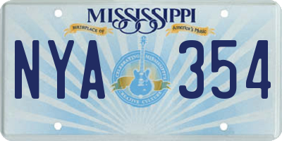 MS license plate NYA354
