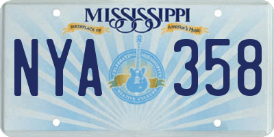MS license plate NYA358