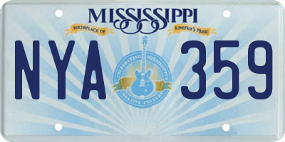 MS license plate NYA359
