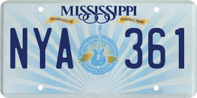 MS license plate NYA361