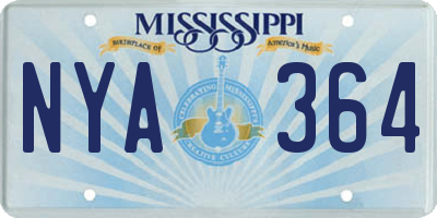 MS license plate NYA364