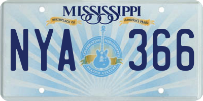 MS license plate NYA366