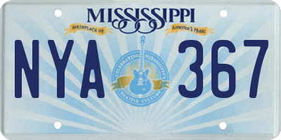 MS license plate NYA367