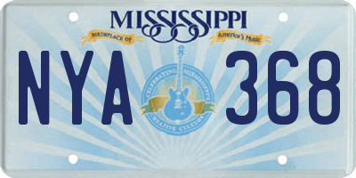 MS license plate NYA368