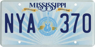 MS license plate NYA370
