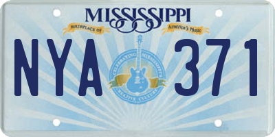 MS license plate NYA371