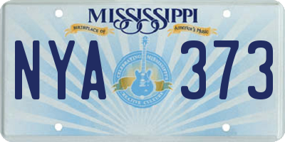 MS license plate NYA373