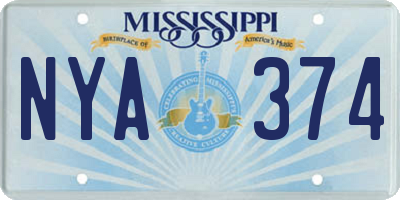 MS license plate NYA374