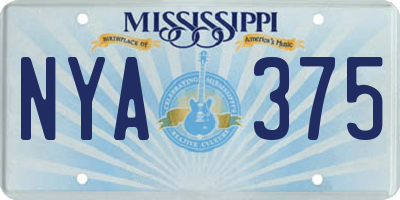 MS license plate NYA375