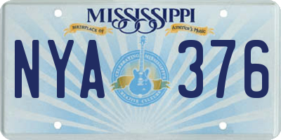 MS license plate NYA376