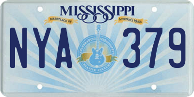 MS license plate NYA379