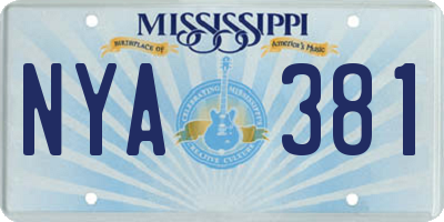 MS license plate NYA381