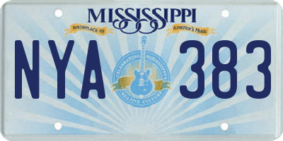 MS license plate NYA383
