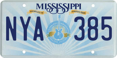 MS license plate NYA385