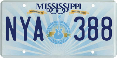 MS license plate NYA388