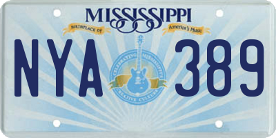 MS license plate NYA389
