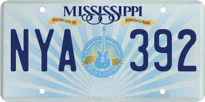 MS license plate NYA392