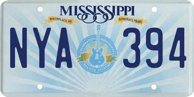 MS license plate NYA394