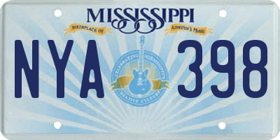 MS license plate NYA398